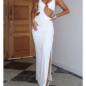 White Fox Boutique White Backless Maxi Dress